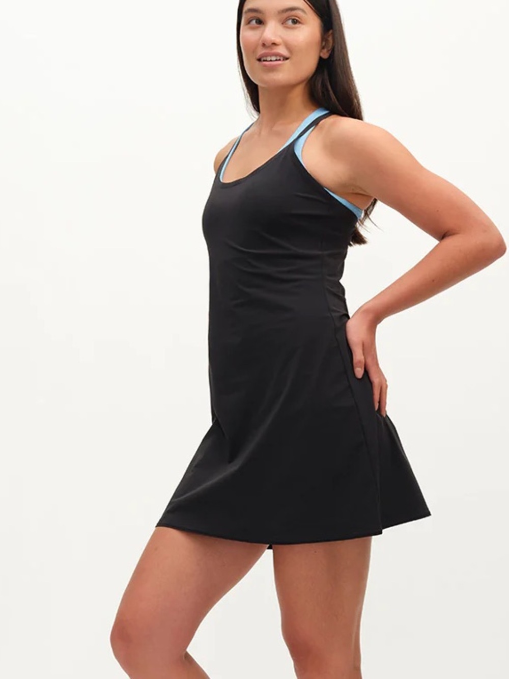 OUTDOOR VOICES | The Exercise Dress in Black Shelf Bra Shorts | XXL